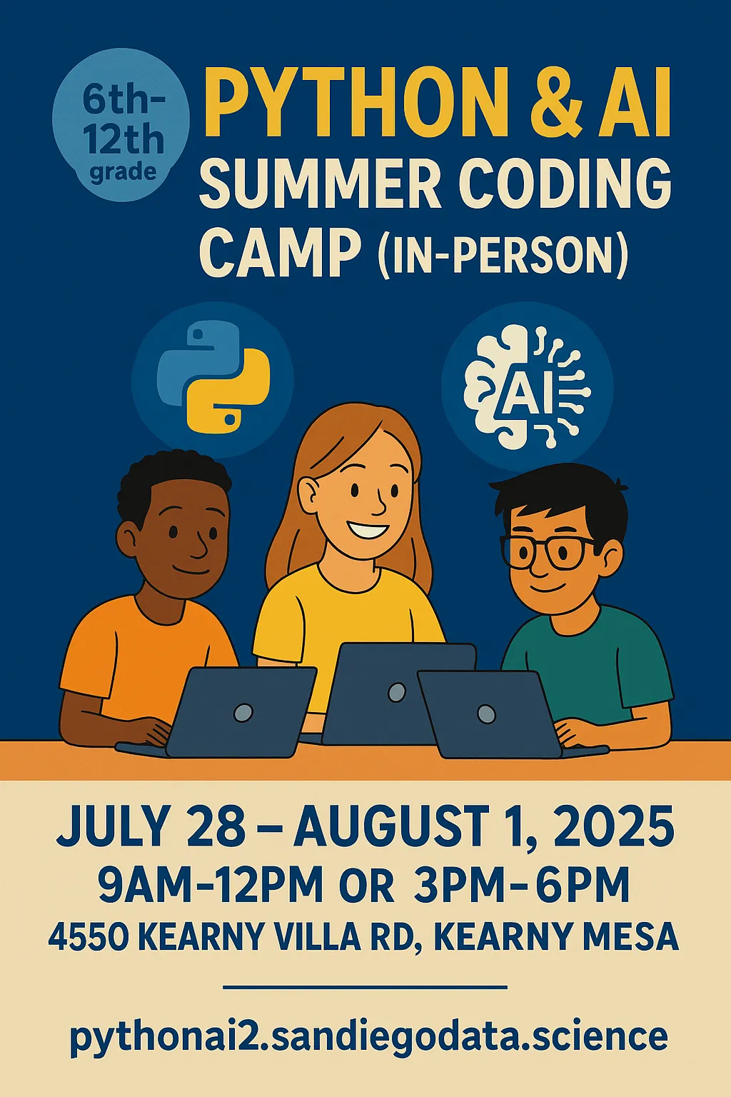 Python and AI Coding Summer Camp Flyer